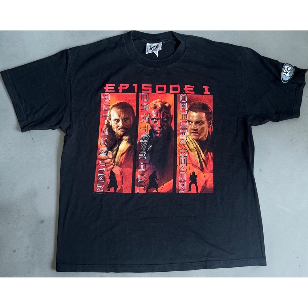 Vintage Star Wars Episode I Lee Sport Shirt XL Darth Maul Obi-Wan Made in USA